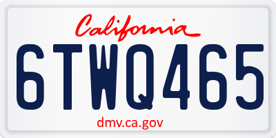 CA license plate 6TWQ465