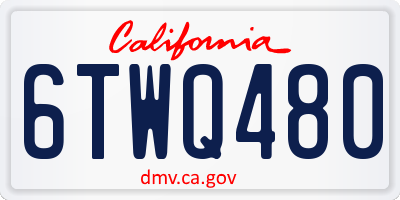 CA license plate 6TWQ480