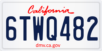 CA license plate 6TWQ482