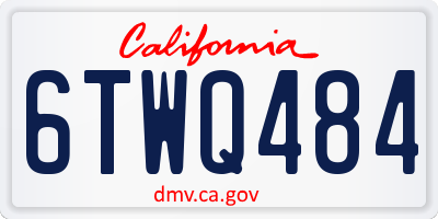CA license plate 6TWQ484