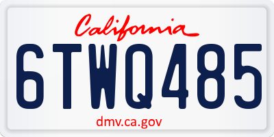 CA license plate 6TWQ485