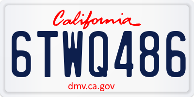 CA license plate 6TWQ486