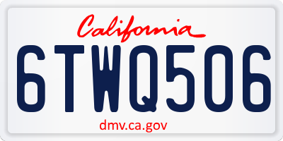 CA license plate 6TWQ506