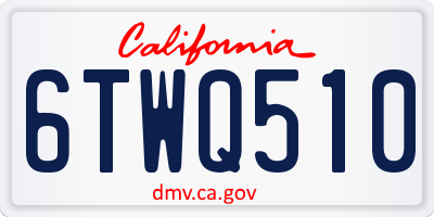CA license plate 6TWQ510