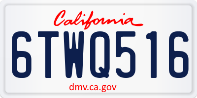 CA license plate 6TWQ516