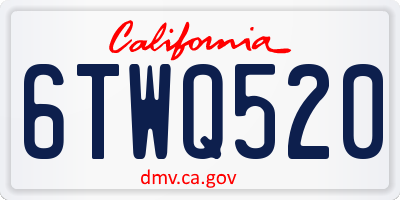 CA license plate 6TWQ520