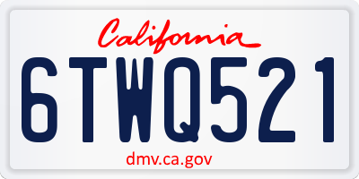 CA license plate 6TWQ521