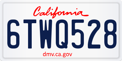 CA license plate 6TWQ528