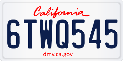 CA license plate 6TWQ545