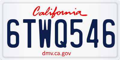 CA license plate 6TWQ546