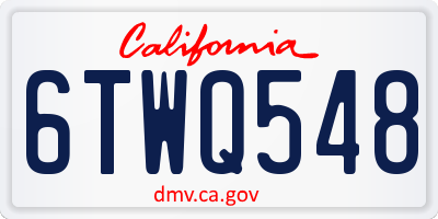 CA license plate 6TWQ548