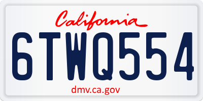 CA license plate 6TWQ554