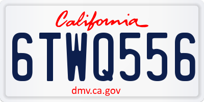 CA license plate 6TWQ556