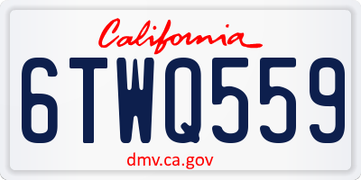 CA license plate 6TWQ559