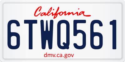 CA license plate 6TWQ561