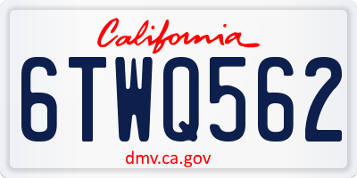 CA license plate 6TWQ562