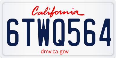 CA license plate 6TWQ564