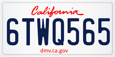 CA license plate 6TWQ565