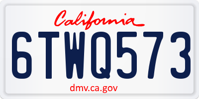 CA license plate 6TWQ573