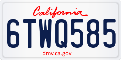 CA license plate 6TWQ585