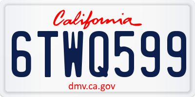 CA license plate 6TWQ599