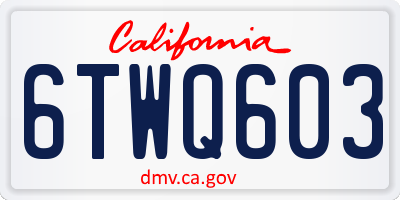 CA license plate 6TWQ603