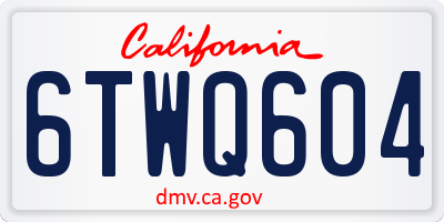 CA license plate 6TWQ604