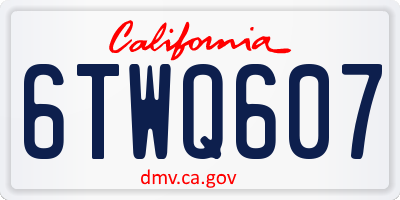 CA license plate 6TWQ607
