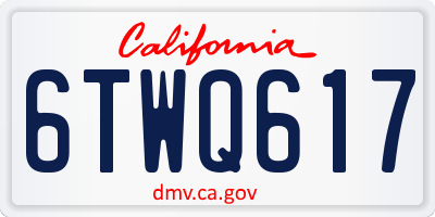 CA license plate 6TWQ617