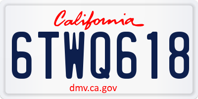 CA license plate 6TWQ618