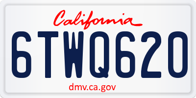 CA license plate 6TWQ620
