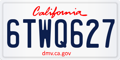 CA license plate 6TWQ627
