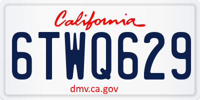 CA license plate 6TWQ629