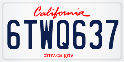 CA license plate 6TWQ637