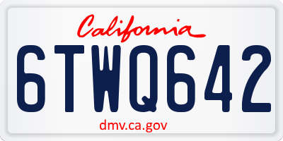 CA license plate 6TWQ642