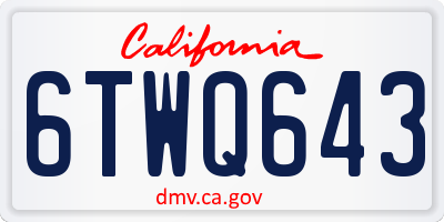 CA license plate 6TWQ643