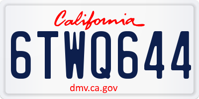 CA license plate 6TWQ644