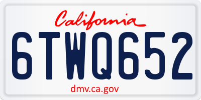 CA license plate 6TWQ652