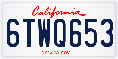 CA license plate 6TWQ653