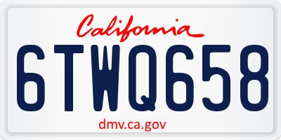 CA license plate 6TWQ658