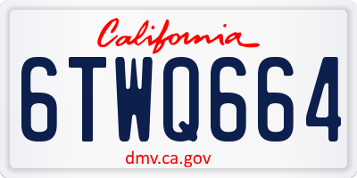 CA license plate 6TWQ664