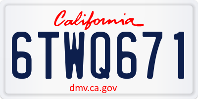 CA license plate 6TWQ671