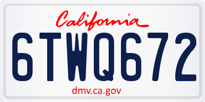 CA license plate 6TWQ672