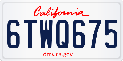 CA license plate 6TWQ675