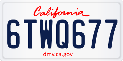 CA license plate 6TWQ677