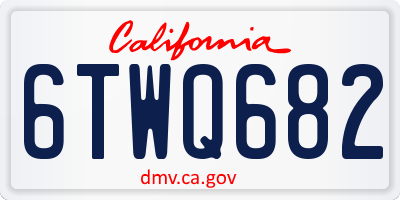 CA license plate 6TWQ682