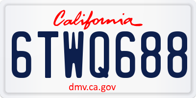 CA license plate 6TWQ688