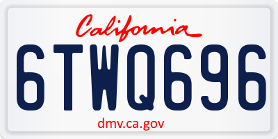 CA license plate 6TWQ696