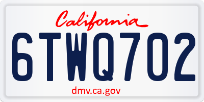 CA license plate 6TWQ702