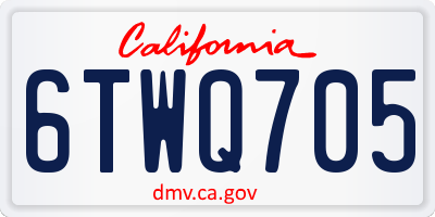 CA license plate 6TWQ705